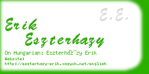 erik eszterhazy business card